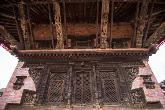 Kathmandu,Nepal - May 10,2022: Bhaktapur Durbar Square is royal palace of the old Bhaktapur Kingdom and it is declares of UNESCO World Heritage Sites.