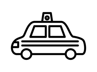 シンプルなパトカーの線画アイコン