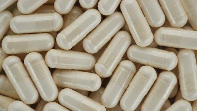 Collagen capsule top view, rotate. 