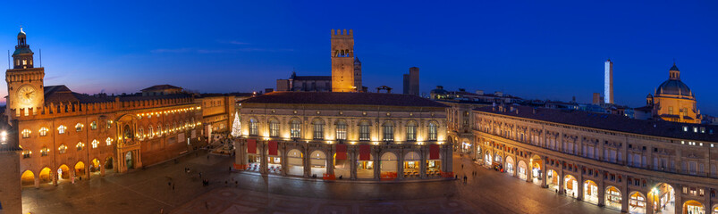 A panoramic view of main square - bologna, italy