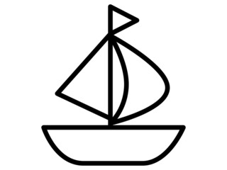 シンプルなヨットの線画アイコン