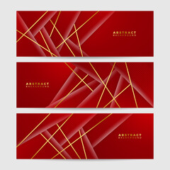 Abstract red and gold background banner