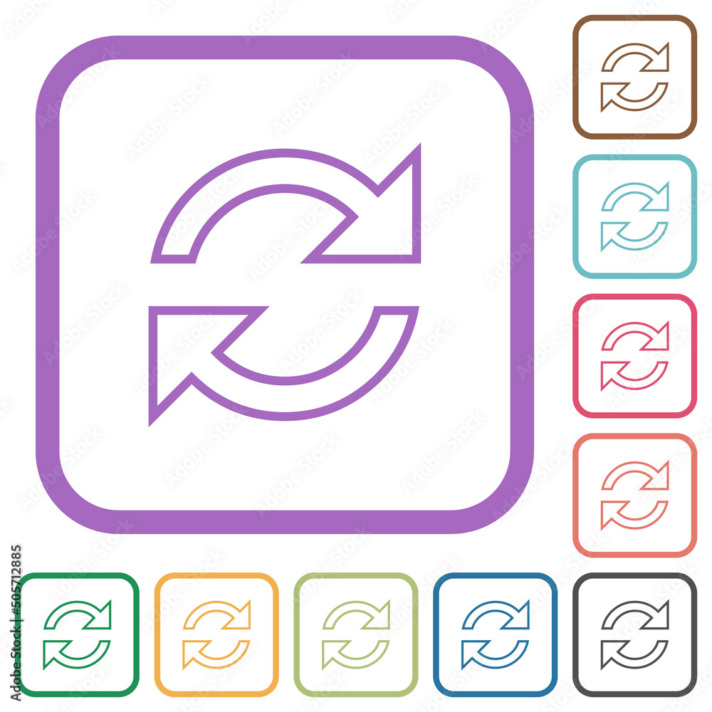 Poster refresh arrows outline simple icons