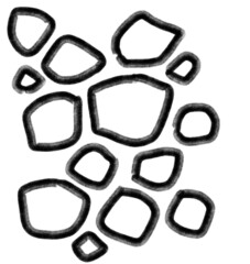 Freeform hand doodle freehand pebble line and shape sketch