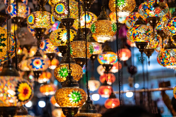 Decorative Turkish Lights, Traditional Colourful Lights and Hanging Lamps.