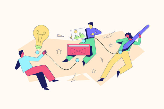 Designer teamwork vector illustration concept for user interface design