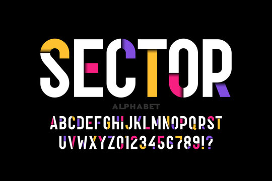 Modern font design, alphabet letters and numbers vector illustration
