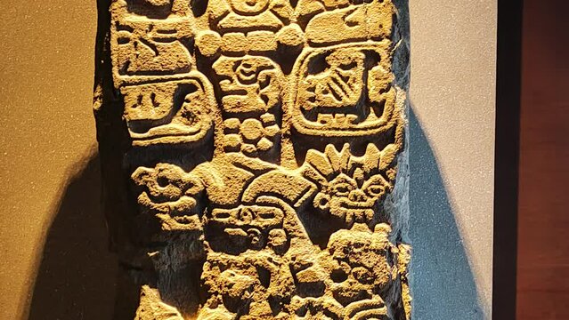 video of an aztec effigy found in tenochtitlan during the conquest, mexico city
