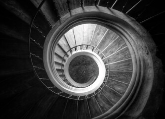 spiral staircase in the church