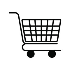 Shopping cart vector icon color editable