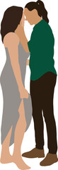 Two lesbian women stand side by side and look at each other
