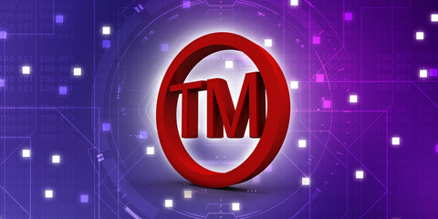 3d rendering tm trade mark sign concept