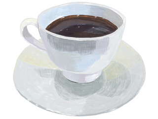 右取手コーヒーカップとソーサー