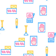 Gynecologist Treatment Vector Seamless Pattern Color Line Illustration