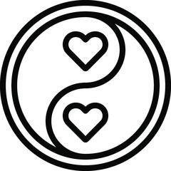 Ying Yang Hearts Icon