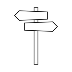 Signpost icon flat style street sign logo isolated on white background