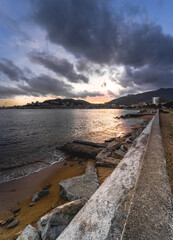 Corse - Coucher de soleil sur Ajaccio 