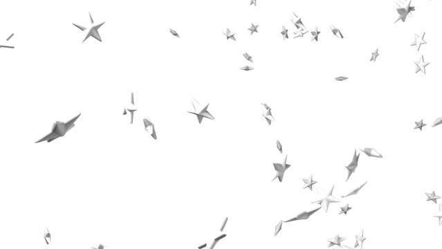 White star objects on white background.
Confetti animation for background.