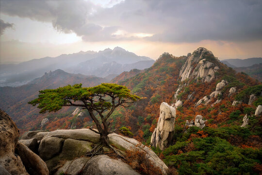 Dobongsan Mountain north of Seoul, South Korea, taken in Novembe