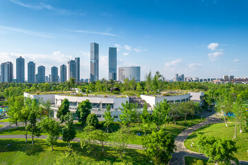 Fototapeta na wymiar city skyline of Chengdu, Sichuan, China 