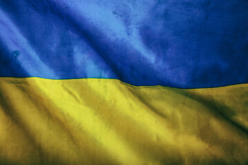 Close up of grunge Ukrainian flag
