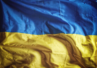 Close up of grunge Ukrainian flag