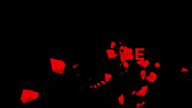 Youtube Subscribe Button. The button is made of bricks. Particle animation. Amazing 3D animation.
