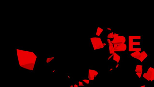 Youtube Subscribe Button. The button is made of bricks. Particle animation. Amazing 3D animation.
