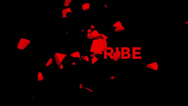 Youtube Subscribe Button. The button is made of bricks. Particle animation. Amazing 3D animation.
