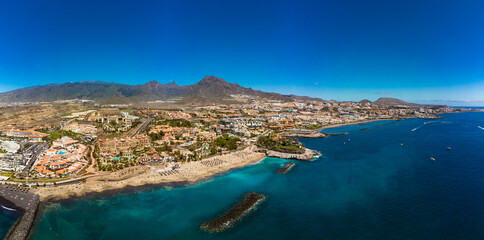 Fototapeta premium El Duque beach and coastline in Tenerife. Adeje coast Canary island, Spain