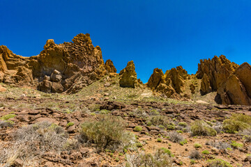 Amazing rocky formations, Roques de Garcia, Tenerife, Canary Islands, Spain