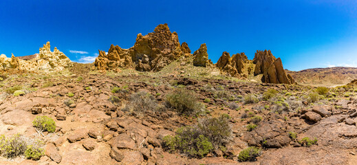 Amazing rocky formations, Roques de Garcia, Tenerife, Canary Islands, Spain