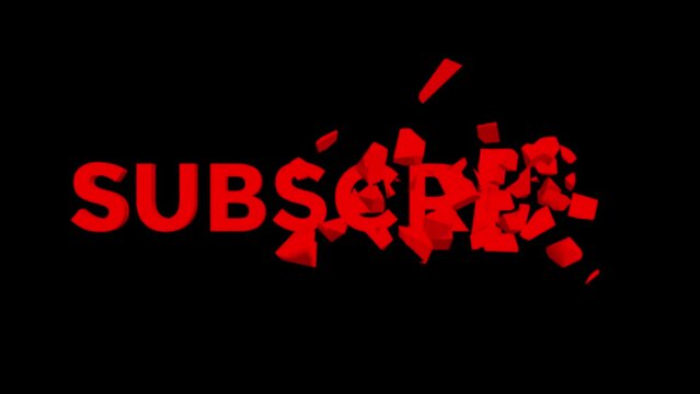 Youtube Subscribe Button. The button is made of bricks. Particle animation. Amazing 3D animation.