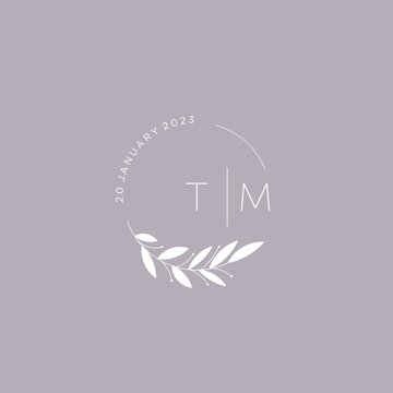 Initial letter TM wedding monogram logo design ideas