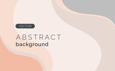 Abstract minimal background with pastel wave. Vector template with copy space for text. - 505745889