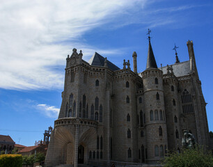 HISTORIC STONE CASTLE IN ASTORGA WITH SUNNY DAY