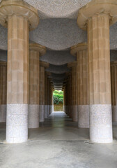 Park Guell designed by Antoni Gaudi in Barcelona, Spain.