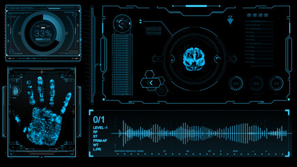 abstract smart intelligent UI HUD interface screen future concept background
