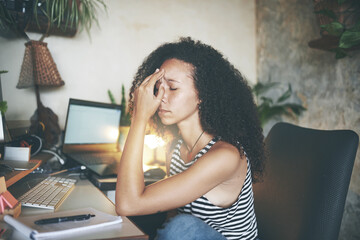 My headache don't want to stop - Stock photo