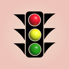 3d traffic lights icon. Vector