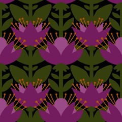 Simple floral seamless geometric flowers pattern for textiles and packaging and linens and kids and wrapping paper