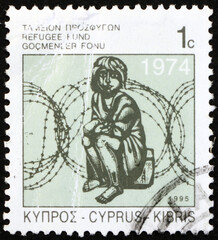 Postage stamp Cyprus 1995 Child and Barbed Wire