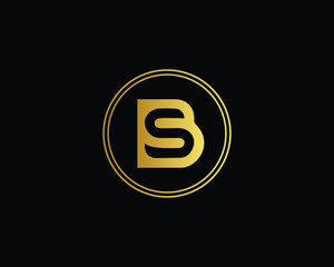BS SB Logo Design, Creative Professional Trendy Letter BS SB Logo Design in Black and Gold Color , Initial Based Alphabet Icon Logo