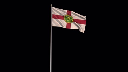Alderney flag, 4k video background is transparent