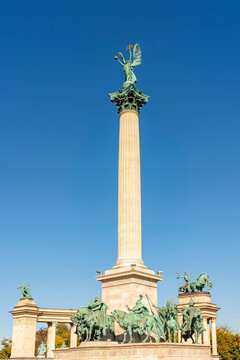 Column on Heroes square in Budapest, Hungary