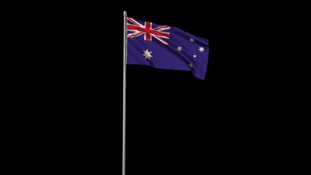 Australia flag, 4k video background is transparent