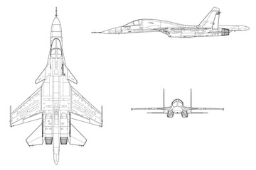Reactor militar biplaza. Avión de combate Su-34