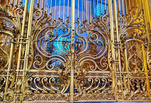 The golden door of the Petit Palais in Paris