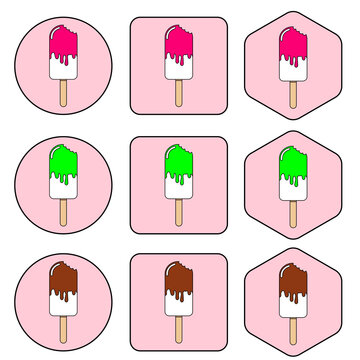 Ice Cream image icon. Collection of ice cream illustrations. Ice cream shop logo badges and labels for your design, poster, flyer, web presentation. jpeg image jpg 
