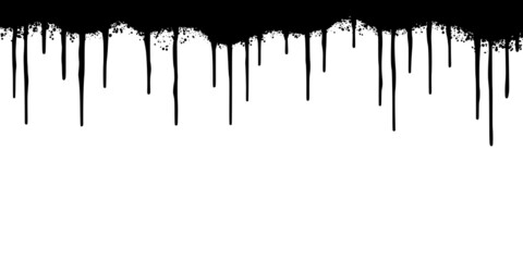 Set of graffiti Spray painted lines and grunge dots isolated on white background. Black ink splatter lines and drops on the wall vector illustration.